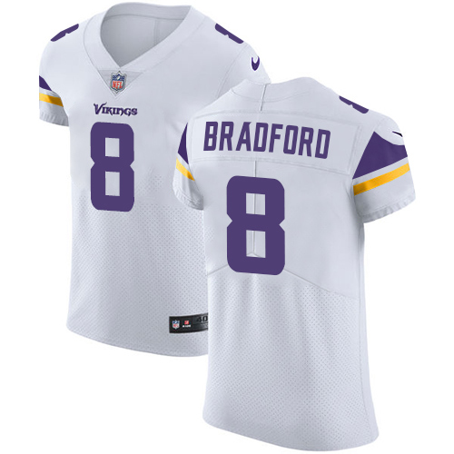 Nike Vikings #8 Sam Bradford White Men's Stitched NFL Vapor Untouchable Elite Jersey - Click Image to Close